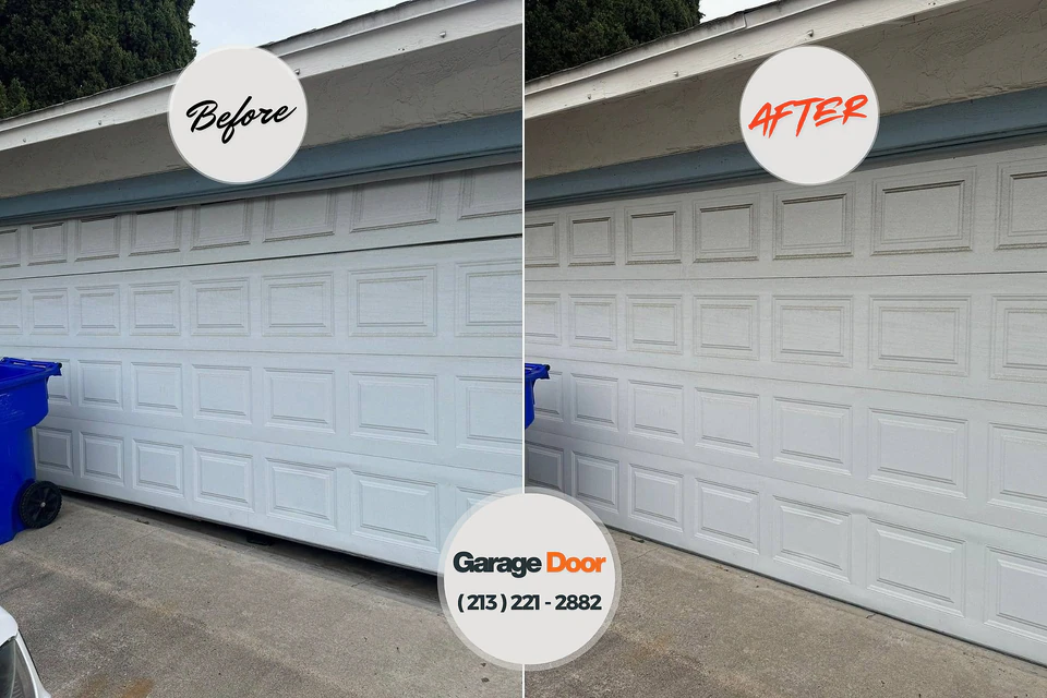 Before and after: garage door repair San Jacinto, CA